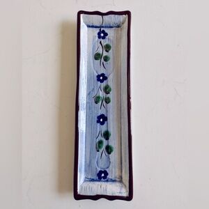 Hand-Painted Floral Ceramic Spoon Rest